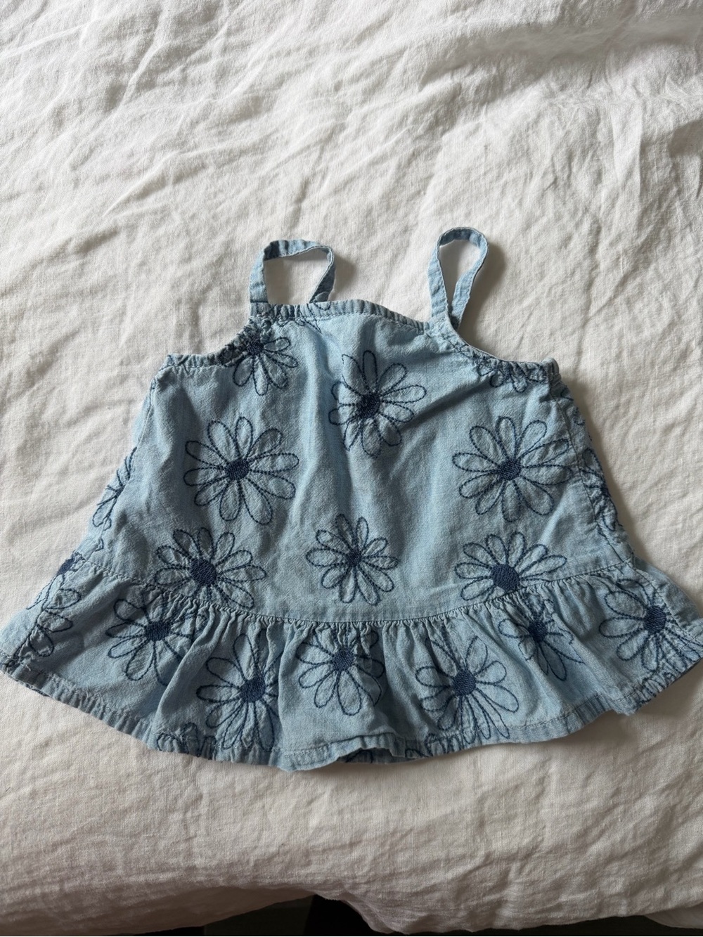 GAP Light Blue Floral Embroidered Tank Top